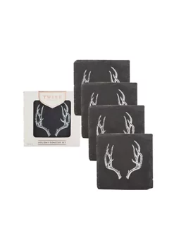 Twine Antler Slate Coasters