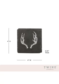Twine Antler Slate Coasters 8 Twine Antler Slate Coasters -Twine Outlet Store Belk 1009