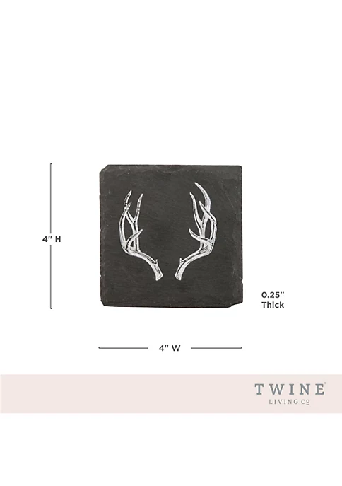 Twine Antler Slate Coasters 4 Twine Antler Slate Coasters - Image 4