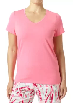 HUE® Short Sleeve V-Neck Sleep Shirt