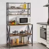 Topeakmart 5-Tier Baker's Rack Kitchen Storage Shelf Unit with Adjustable Feet, Rustic Brown