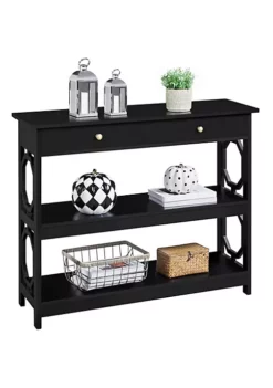 Topeakmart Drawer Console Table with Storage & Shelves, Black -Twine Outlet Store Belk 1045