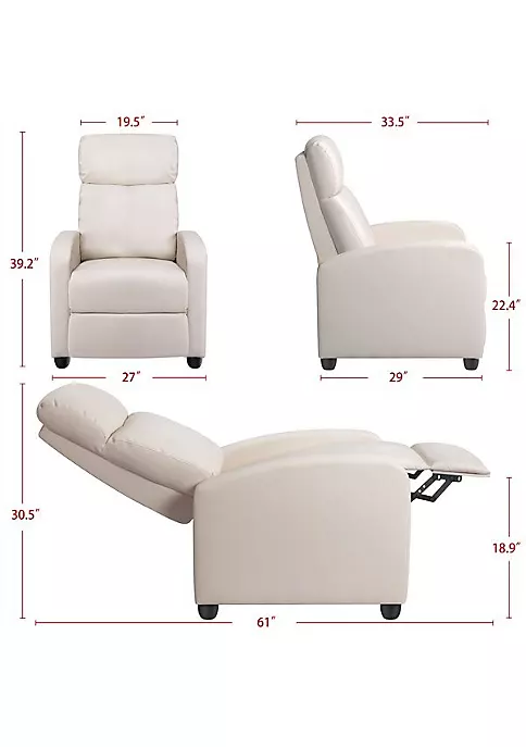 Topeakmart Adjustable Recliner Chair PU Leather Recliner 2 Topeakmart Adjustable Recliner Chair PU Leather Recliner - Image 2