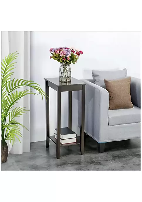 Topeakmart Small End Table Coffee Table Stand Nightstand Accent Table Living Room Bedside Sofa Table, Dark Coffee 2 Topeakmart Small End Table Coffee Table Stand Nightstand Accent Table Living Room Bedside Sofa Table, Dark Coffee - Image 2