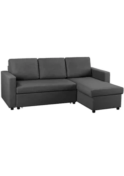 Topeakmart Reversible L-Shaped Sectional Sofa with Pull Out Bed, Dark Gray -Twine Outlet Store Belk 1075