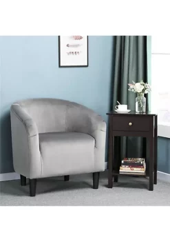 Topeakmart U-shaped Velvet Club Chair Upholstered Barrel Chair Accent Arm Chair, Gray -Twine Outlet Store Belk 1090