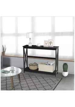 Topeakmart 2-Tier X-Design Console Table Sofa Side End Table Accent Table Entryway Living Room, Black -Twine Outlet Store Belk 1096