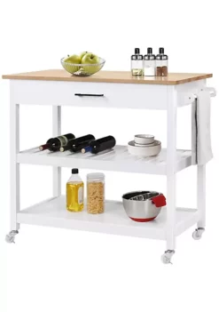 Topeakmart Kitchen Island Cart on Wheels Kitchen Cart