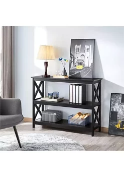 Topeakmart X Design Console Table 3 Shelves Wooden Sofa -Twine Outlet Store Belk 1131