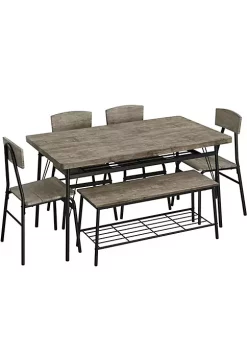 Topeakmart 6-Piece Dining Table Chair Bench Set -Twine Outlet Store Belk 1155