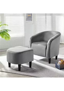 Topeakmart Grey Chair & Ottoman Sets