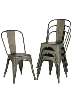 Topeakmart Set of 4 Classic Iron Metal Dinning Chair 5 Topeakmart Set of 4 Classic Iron Metal Dinning Chair -Twine Outlet Store Belk 1173