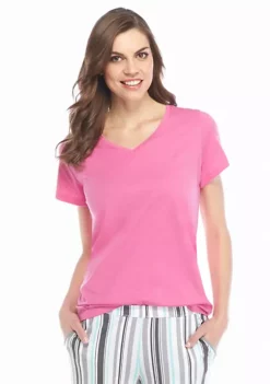 HUE® Short Sleeve V-Neck Sleep T-Shirt