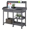 Topeakmart Grey Fir and Wood Potting Bench