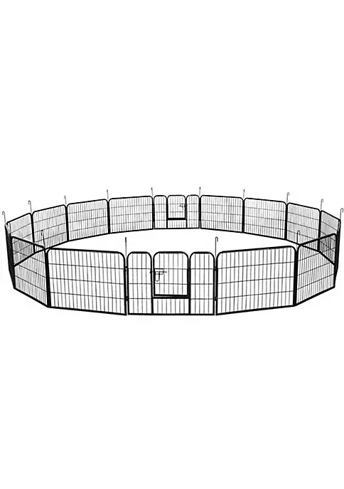 Topeakmart 16 Panel 24"H Metal Pet Fence & Playpen 1 Topeakmart 16 Panel 24"H Metal Pet Fence & Playpen