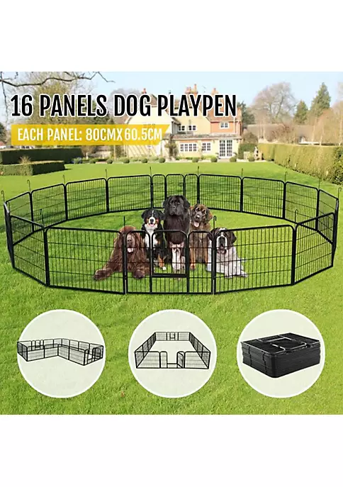 Topeakmart 16 Panel 24"H Metal Pet Fence & Playpen 2 Topeakmart 16 Panel 24"H Metal Pet Fence & Playpen - Image 2