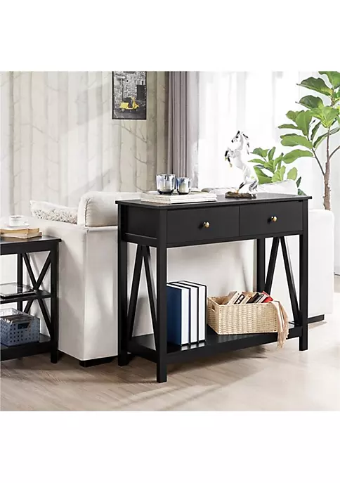 Topeakmart Wooden Console Table Sofa Side Table 2 Topeakmart Wooden Console Table Sofa Side Table - Image 2