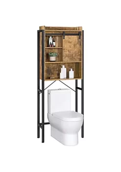Topeakmart Over-The-Toilet Storage Cabinet Space-Saving Organizer with Slide Rail, Rustic Brown -Twine Outlet Store Belk 1235