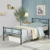 Topeakmart Black Metal Platform Twin Bed