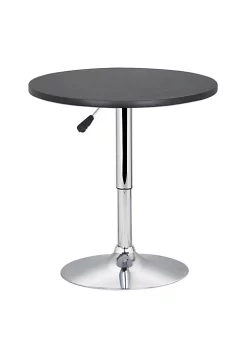 Topeakmart Modern Pub Table Adjustable Round Bar Table with 360° Swivel MDF Top Black