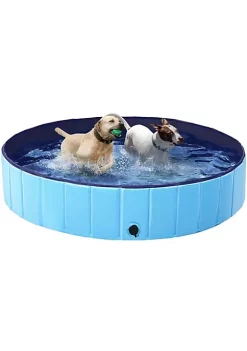Topeakmart Portable Pet Swimming Pool PVC Water Pond Dogs/Cats/Kids Bath Tub, Blue, XL, 55''
