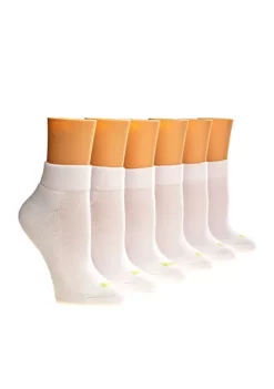 HUE® Quarter Top with Cushion 6-Pack Socks