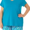 HUE® Plus Size Short Sleeve V-Neck Pajama T-Shirt