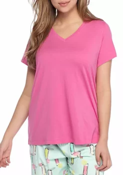 HUE® Plus Size Short Sleeve V-Neck Sleep T-Shirt -Twine Outlet Store Belk 163