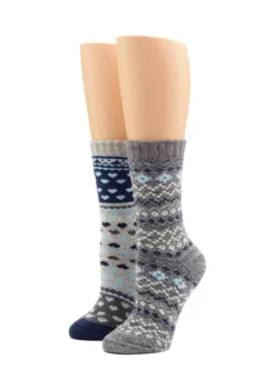HUE® My Favorite Fairisle Socks - 2 Pack -Twine Outlet Store Belk 202