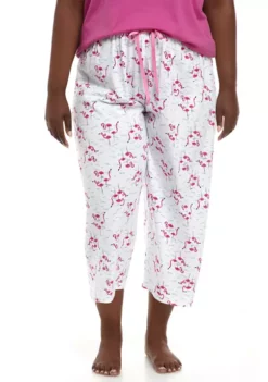 HUE® Plus Size Flamingo Capri Pajama Pants