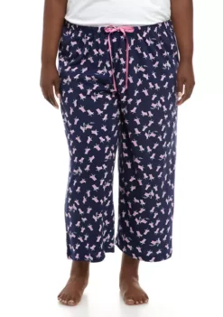 HUE® Plus Size Beach Chair Sleep Capri Pajama Pants -Twine Outlet Store Belk 246