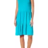 HUE® Slub Tiered Midi Length Lounge Dress
