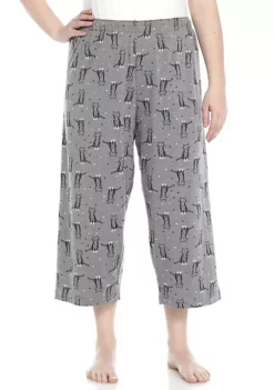 HUE® Plus Size Sweet Kitty Capris -Twine Outlet Store Belk 280