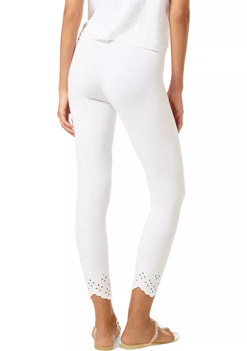 HUE® Embroidered Hem Cotton Skimmer Leggings 2 HUE® Embroidered Hem Cotton Skimmer Leggings - Image 2