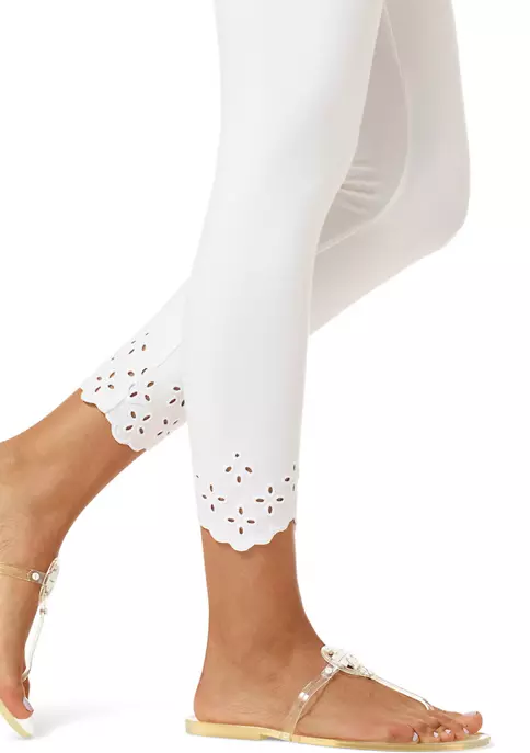 HUE® Embroidered Hem Cotton Skimmer Leggings 3 HUE® Embroidered Hem Cotton Skimmer Leggings - Image 3