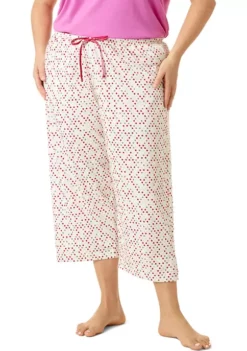 HUE® Plus Size Be My Dot Capri Pajama Pants -Twine Outlet Store Belk 336
