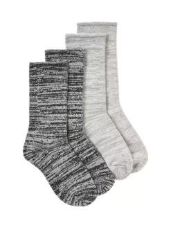 HUE® Super Soft Roll Top Socks - 2 Pack