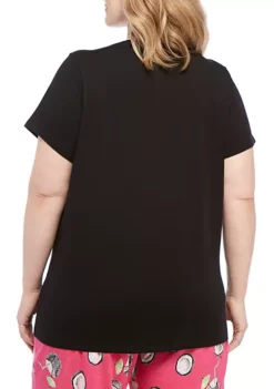 HUE® Plus Size Solid V-Neck Short Sleeve Sleep T-Shirt -Twine Outlet Store Belk 360