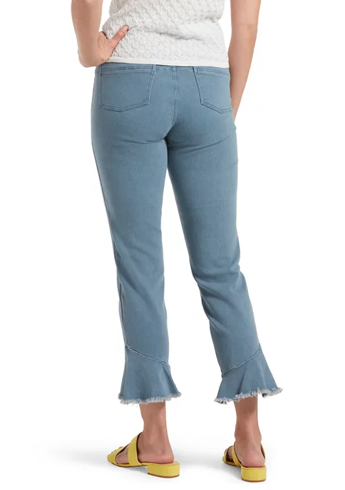 HUE® Women's Frilled Hem Ultra Soft Denim High Waist Skimmer Pants 2 HUE® Women's Frilled Hem Ultra Soft Denim High Waist Skimmer Pants - Image 2