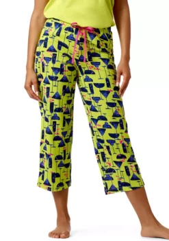 HUE® Printed Knit Capri Pajama Sleep Pants -Twine Outlet Store Belk 387
