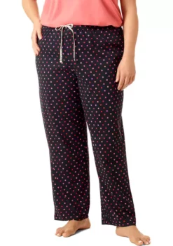 HUE® Plus Size Printed Knit Pajama Pants -Twine Outlet Store Belk 420