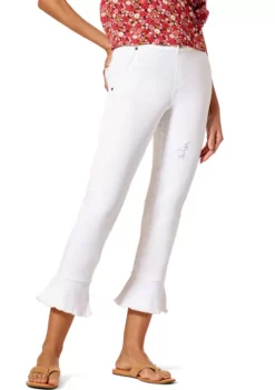 HUE® Ruffle Denim Crop Leggings -Twine Outlet Store Belk 452
