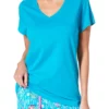 HUE® Women's Short Sleeve V-Neck Pajama T-Shirt