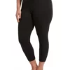 HUE® Plus Size Blackout Cotton Capri Leggings