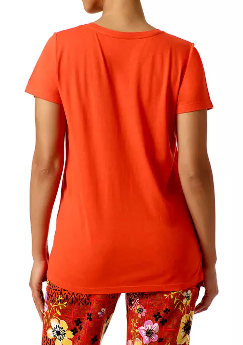 HUE® Short Sleeve Scoop Neck Pajama T-Shirt 2 HUE® Short Sleeve Scoop Neck Pajama T-Shirt - Image 2