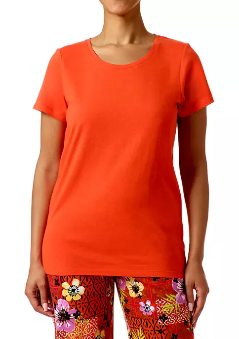 HUE® Short Sleeve Scoop Neck Pajama T-Shirt 3 HUE® Short Sleeve Scoop Neck Pajama T-Shirt - Image 3