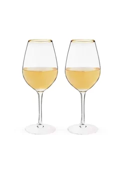 Twine Gilded Stemmed Wine Glass Set