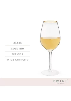 Twine Gilded Stemmed Wine Glass Set 9 Twine Gilded Stemmed Wine Glass Set -Twine Outlet Store Belk 573