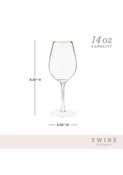 Twine Gilded Stemmed Wine Glass Set 10 Twine Gilded Stemmed Wine Glass Set -Twine Outlet Store Belk 574