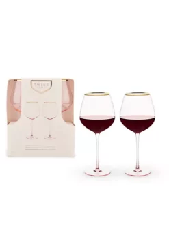 Twine Rose Crystal Red Wine Glass Set